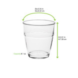 Clear cupoly reusable stackable tritan cup 8.1oz D:3.24in H:2.91in - 120 pcs Clear cupoly reusable stackable tritan cup 8.1oz D:3.24in H:2.91in - 120 pcs